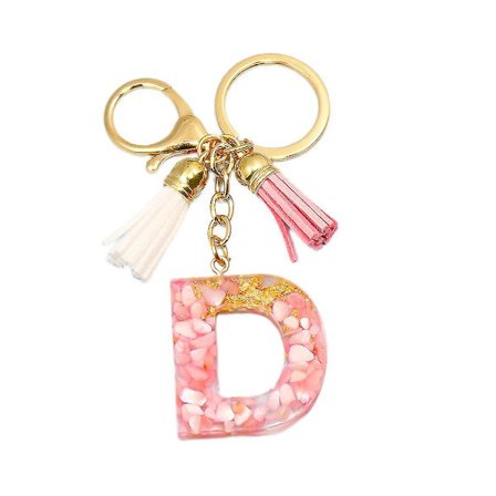 Söt initial nyckelring A-z Letter Glittrande Glitter Nyckelring Premium Bag Charm Nyckelring Tillbehör (d,4st)