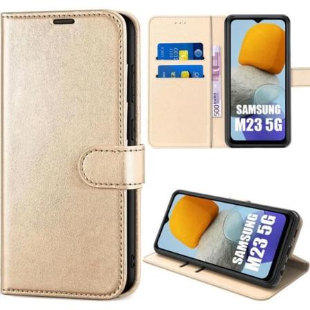 Etui til Samsung Galaxy M23 5G Beskyttelse Flip Læder Effekt Anti-ridse guld
