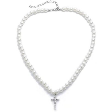 Halskæde til mænd, hvid halskæde til kvinder, rund choker halskæde, perle smykker til mænd