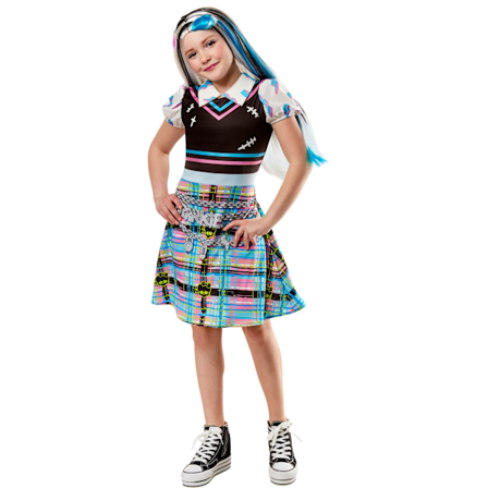 Monster High Girls Frankie Stein 3 Tone Peruk En Storlek Vit/Svart