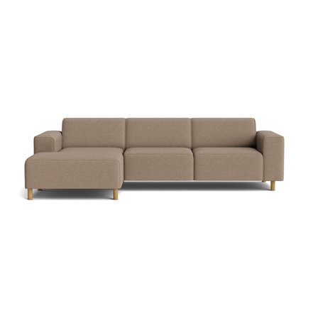Seam chaiselong sofa, venstrevendt - Loop Mørk Beige - 280x150x78 - Sofa, chaiselong
