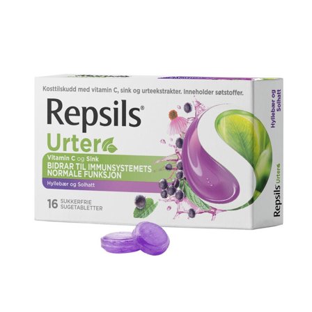 Repsils Urter sugetabletter med hyllebær og solhatt 16 stk