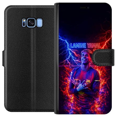 Yhteensopiva Lompakkokotelo Samsung Galaxy S8 Viktor Gyökeresin muotokuva Arsenal-paita päällä, jossa intensiivinen katse ja tumma dramaattinen tausta