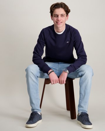 GANT SHIELD C-NECK Sininen Villapuserot Pojat - Kids Brand Store