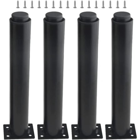 (25-42 cm, sort) Sæt med 4 stærke justerbare møbelben i metal