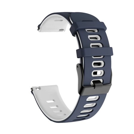 20 22 mm silikonrem för Garmin Venu 3 Band Forerunner 265 255 245 Music Vivoactive 4 Band för Garmin Venu Sq 2 Plus armband Midnight blue White