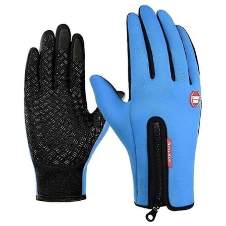 Vinter Varma Vindtette Vanntette Fleeceforede Termiske Berøringsskjermhansker, 50% Rabatt blå M