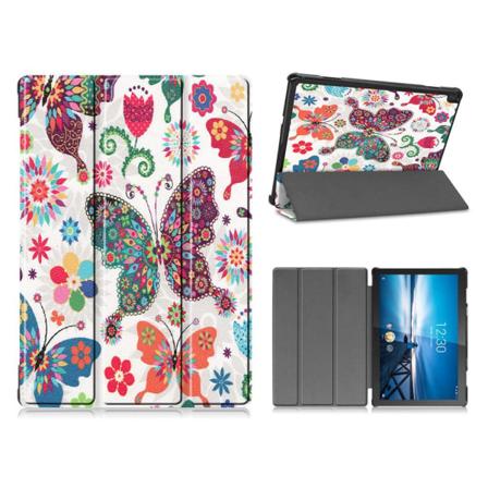Lenovo Tab M10 FHD REL viileä kuvio nahkainen läppäkotelo - Värikäs Perhonen Multicolor