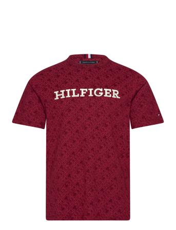 Aop Monogram Tee Tommy Hilfiger Burgundy