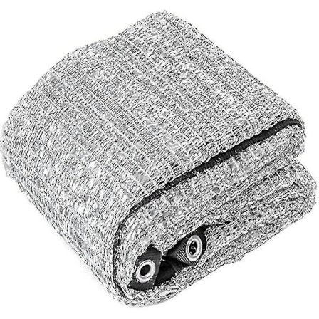 Aluminet skyggenet reflekterende Aluminet solbeskyttelse UV-bestandigt net med øjer til blomster planter terrasse have sølv 3x3m