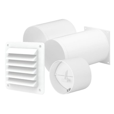 Fresh 55022 Gennemføringskit Ø100 mm, PP, hvid, Ventilation
