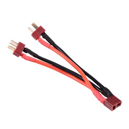 T-kontakt Lipo RC Batteripack Parallelladapterkontakt 1 Hona till 2 Hane 14AWG Kabel