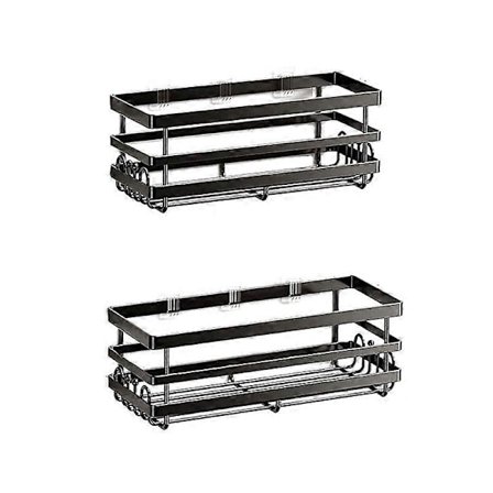 Elegear dusjhylle dusjkurv uten boring, sett med 2, dusjhylle med sugekrok