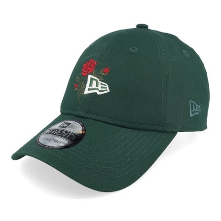 New Era - Zelená unconstructed Kšiltovka - Ne Rose Icon 9TWENTY Dark Green Dad Cap @ Hatstore