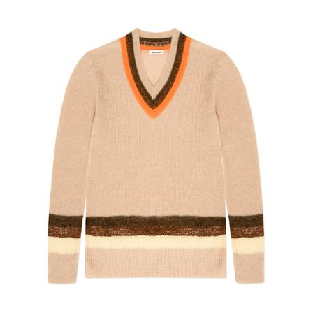 Wales Bonner Knitwear , Beige , Heren , Maat: L Truien & Vesten
