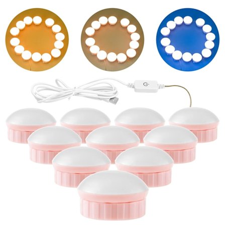 10 pærer LED sminke speil lys USB lading touch dimbar Dre
