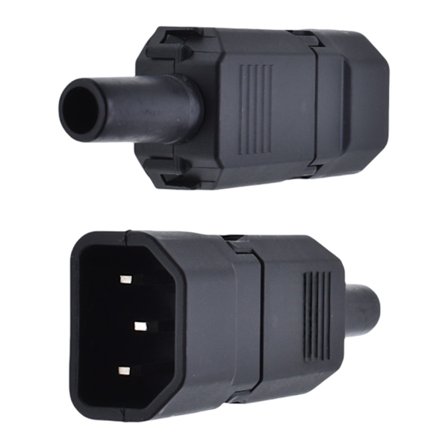 2 stk. 3-bens terminaler hurtigforbindere 250V 10A IEC320 C13 elektriske adapterstik