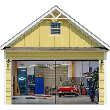 Mesh-skærm Holdbar skærmdør Åndbar mesh-garagedørskærm til hjemmet