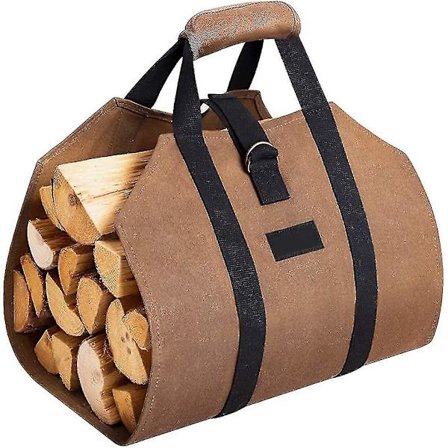 7 cm:n kanvainen halkolaukku, takka, vedenpitävä lämmityslaukku, ulkokäyttöön tarkoitettu puunkantolaukku, jossa on liukumattomat, tukevat kahvat ja 