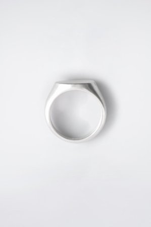 COS Men's Classic Signet Ring in Silver-coloured