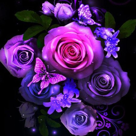 #Mørk natt rose (30 * 40 1 stk) Diamantmaleri#