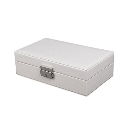 Smykkeboks for kvinner og jenter, PU-lær arrangørboks med lås for ringer, øredobber og halskjeder