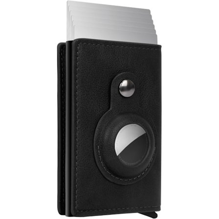 Minimalistiskt Pop-up-visitkortfodral med Airtag, Smalt Läder