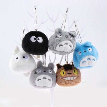 6 stk. Anime Mini Totoro Plyslegetøj Nøglering Legetøj