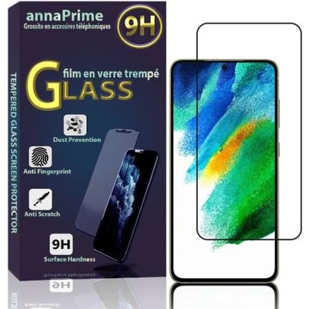 VCOMP til Samsung Galaxy S21 FE 5G 6,4": 1 farve fuldskærms skærmbeskytter af hærdet glas - SORT SVART