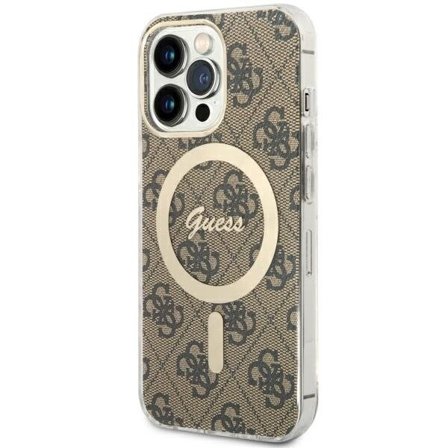 Guess GUHMP13LH4STW iPhone 13 Pro / 13 6,1" brun/brun hård väska 4G MagSafe