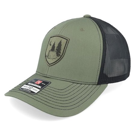 Wild Spirit - Grøn trucker Kasket - Camping Green Engraved Patch Loden/Black Trucker @ Hatstore
