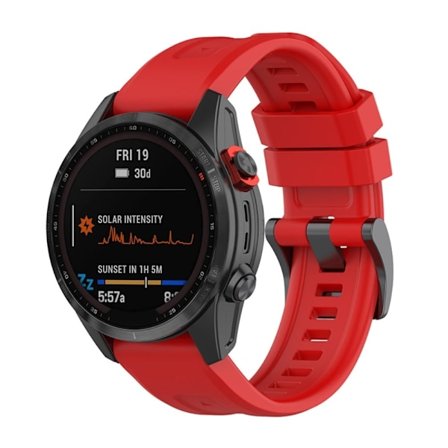 Garmin Fenix 7 / Epix Gen 2 / Descent G1 silikoninen ranneke - Punainen