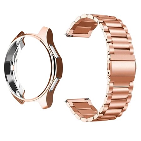 Band+ Armbånd for Samsung Galaxy Watch 6 5 4 44mm 40mm Classic 46mm 42mm Rustfritt Stål Galaxy Watch 3 5 Pro 41 45mm Rem Rose Gull Rose Gull
