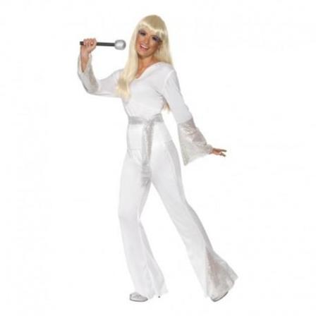 Disco Diva Vit Maskeraddräkt S