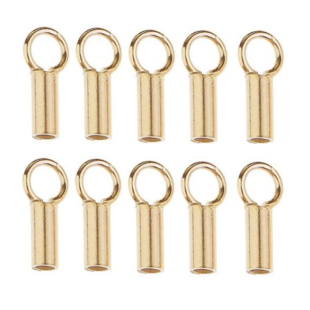 10 stk 925 Sterling Tube Crimp Perler Kapper Funn Smykker Gull