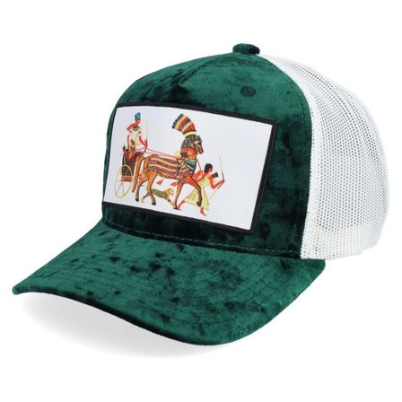 Calza Pennello - Grön trucker Keps - Great Speos Velvet Green/Ivory A-frame Trucker @ Hatstore