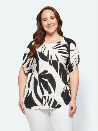 CISO - Hør Bluse - Sort Mix