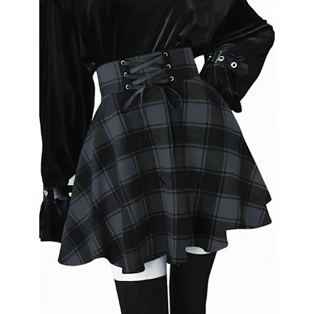 Goottilaiset raidalliset minimekot naisille, lyhyet korkeavyötäröiset raidalliset hameet