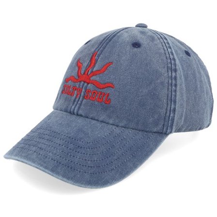 Salty Soul - Blå unconstructed Keps - "Sun Text Logo Blue Dad Cap " @ Hatstore