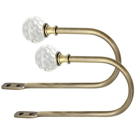 Gardinholder til væg, gardinholdere kroge krystalkugle 2 pakke dekorative moderne gardin træk tilbage tunge gardiner