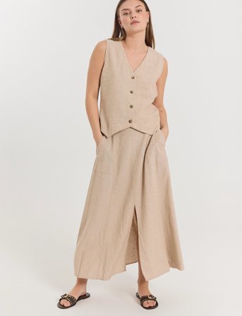 FREE/QUENT Fqlava-Skirt - Beige - XL