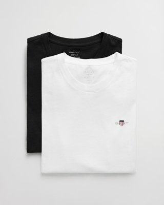 GANT - 2-Pack t-skjorter med rund hals til ungdom black / white