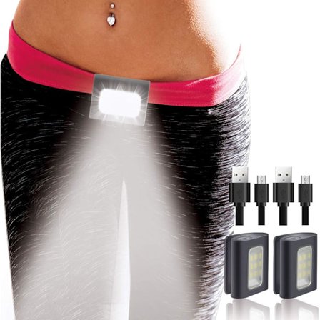 Udendørs natløbelys, 2-pak LED-løbelys til løbere med genopladeligt batteri til camping, vandreture, løb, jogging, udendørs eventyr