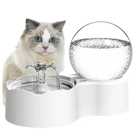 Automatisk kat vand springvand med vandhane hund vand dispenser transparent filter drikker