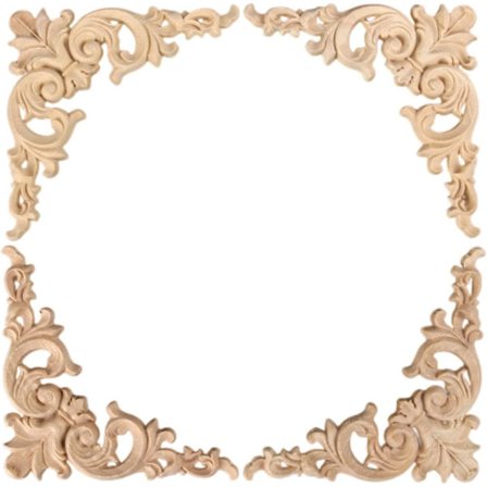 4 stk formet treutskåret bred eik treskåret hjørnevegglampe