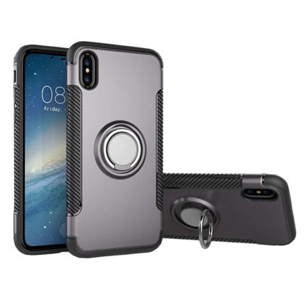 Skyddsskal från Floveme till iPhone XR (Ringholder) Grå