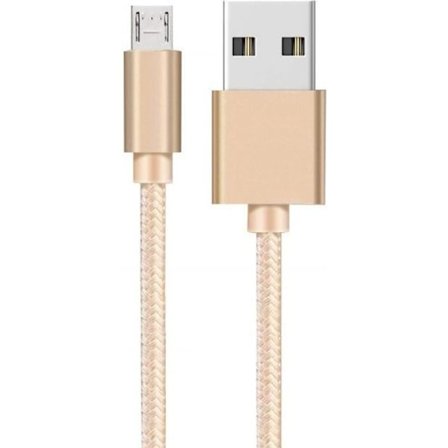 Kabel för Samsung Galaxy A10, A6-A7-J6 2018, A3-A5-J7-J5-J3 2016-2017, S7 - Micro USB-kabel i Nylon Flätad Guldig [Phonillico ]
