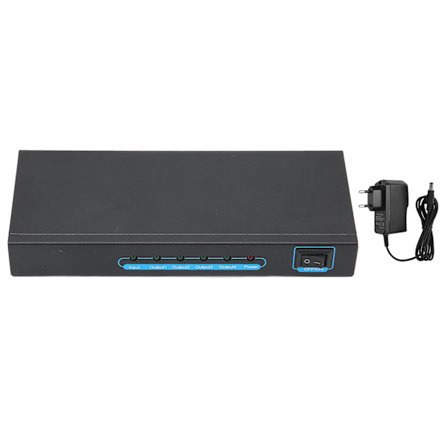 ANQ‐214 HD Multimedia Interface -jakaja 1 sisään 4 ulos 4Kx2K videomonistaja Xboxille PS5:lle HDTV:lle 100‐240VEU -liitäntä