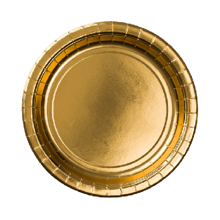 Design House 95 Papperstallrik rund 23cm, 8st, guldfolie Partytillbehör Guld ONESIZE