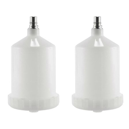 2 st 600 ml Plast Hvlp Färgkopp Behållare för Sata Sprutpistol Kopplingsstycke Jet Färg Spruta (LGL)